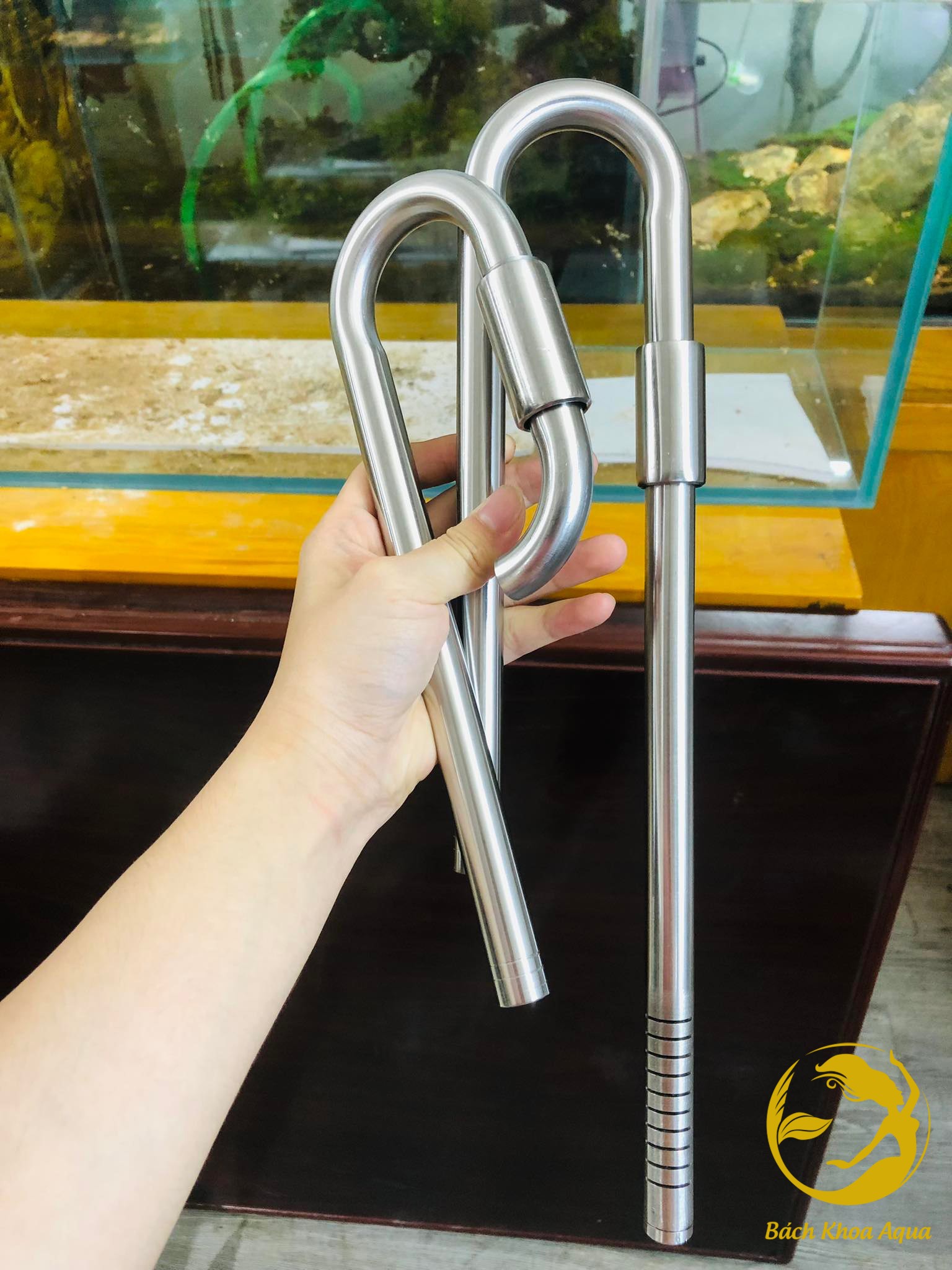IN OUT gia công inox 304 Fi12 / 16 đã kèm kẹp giữ inout cao cấp